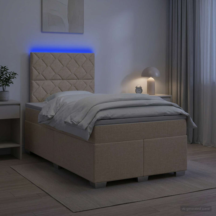 Boxmadras med topmadras Cremefarvet 120 x 200 cm Stof
