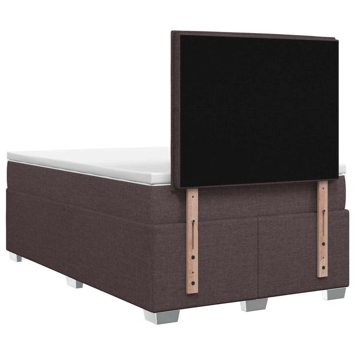 Boxmadras med topmadras Mørk Brun 120 x 200 cm Stof