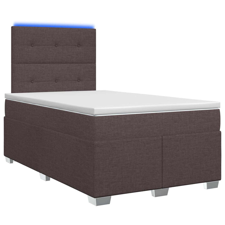 Boxmadras med topmadras Mørk Brun 120 x 200 cm Stof