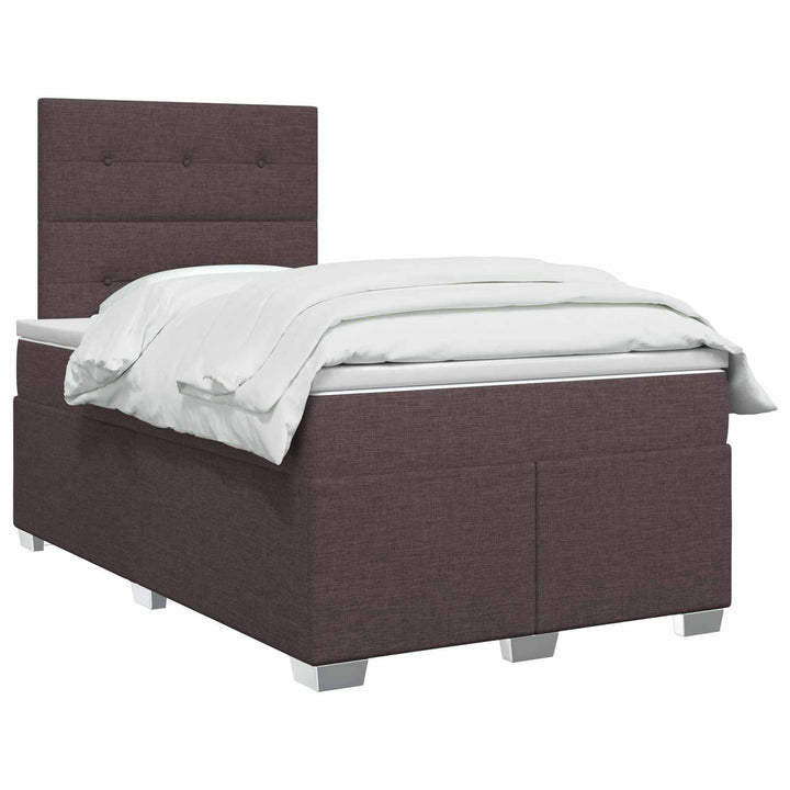 Boxmadras med topmadras Mørk Brun 120 x 200 cm Stof