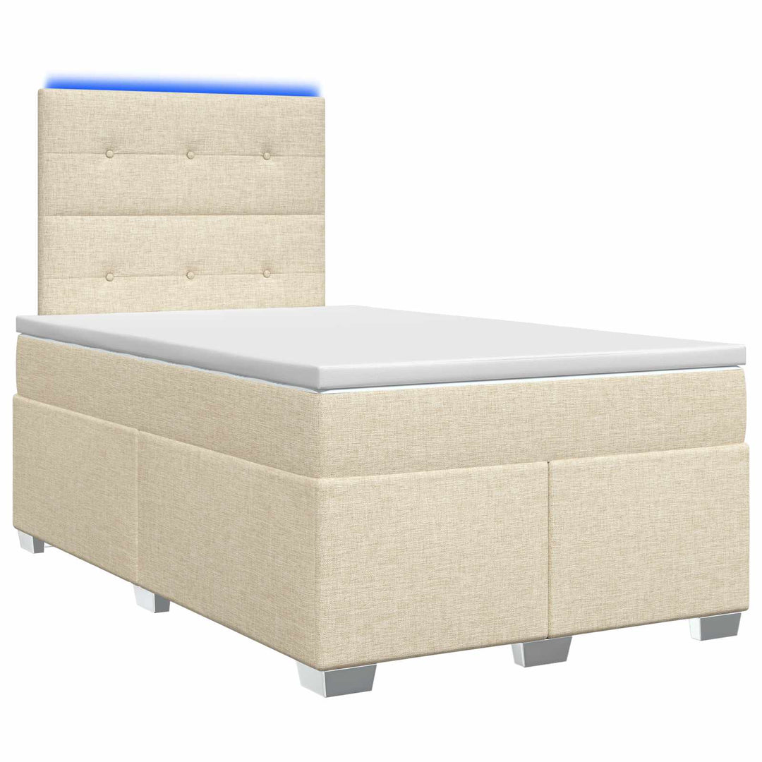 Boxmadras med topmadras Cremefarvet 120 x 200 cm Stof