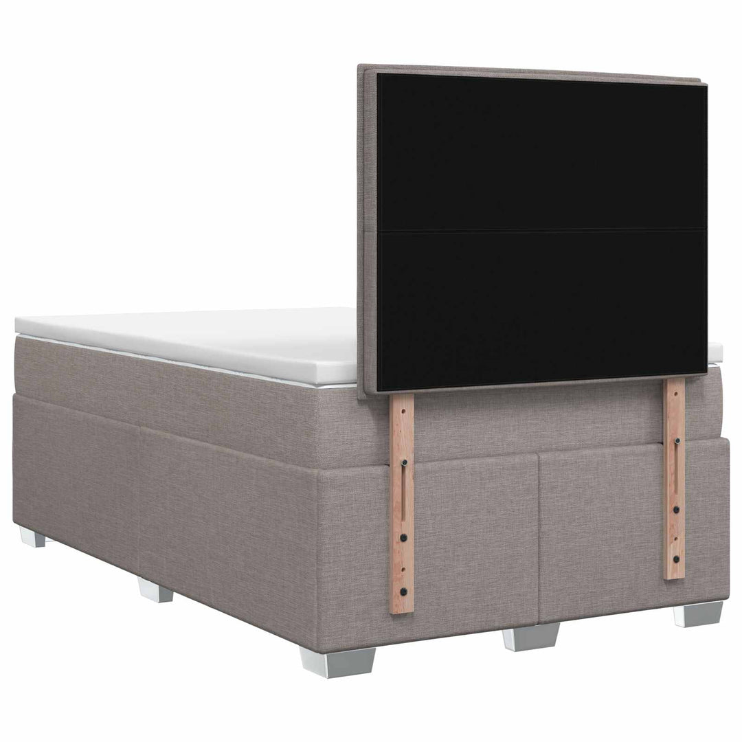 Boxmadras med topmadras Gråbrun 120 x 200 cm Stof