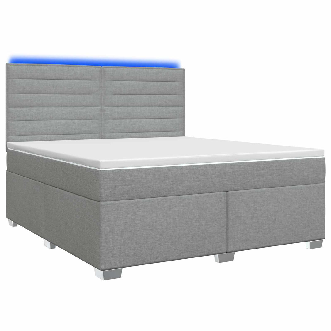 Boxmadras med topmadras Lysegrå 140 x 190 cm Stof