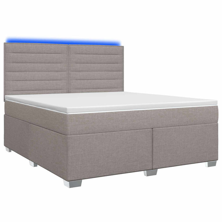 Boxmadras med topmadras Gråbrun 160 x 200 cm Stof