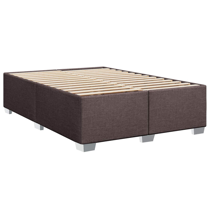 Boxmadras med topmadras Mørk Brun 160 x 200 cm Stof