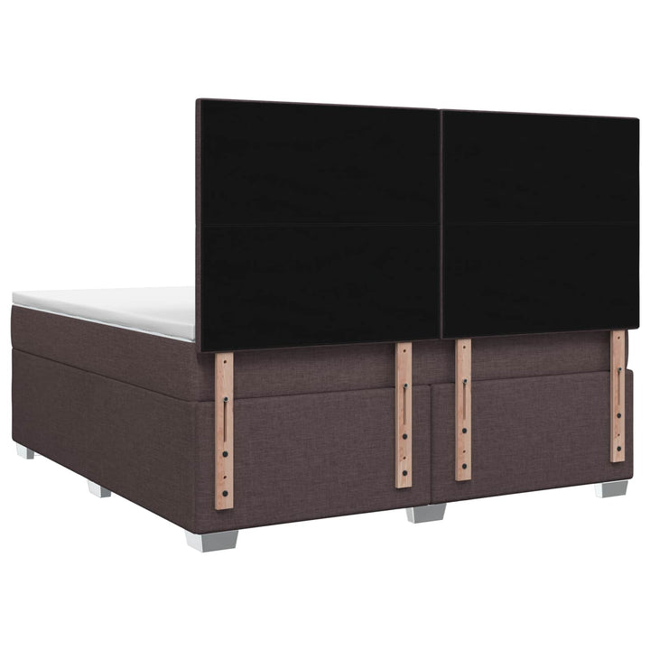 Boxmadras med topmadras Mørk Brun 160 x 200 cm Stof