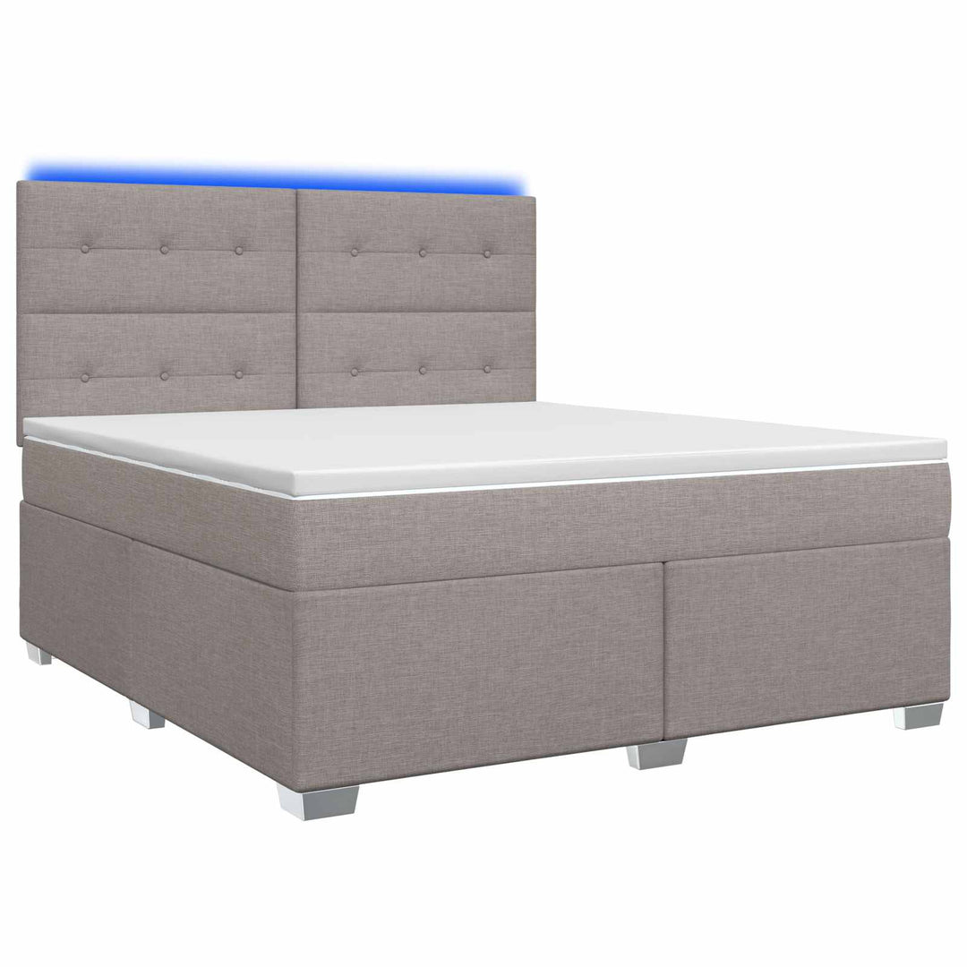 Boxmadras med topmadras Gråbrun 160 x 200 cm Stof
