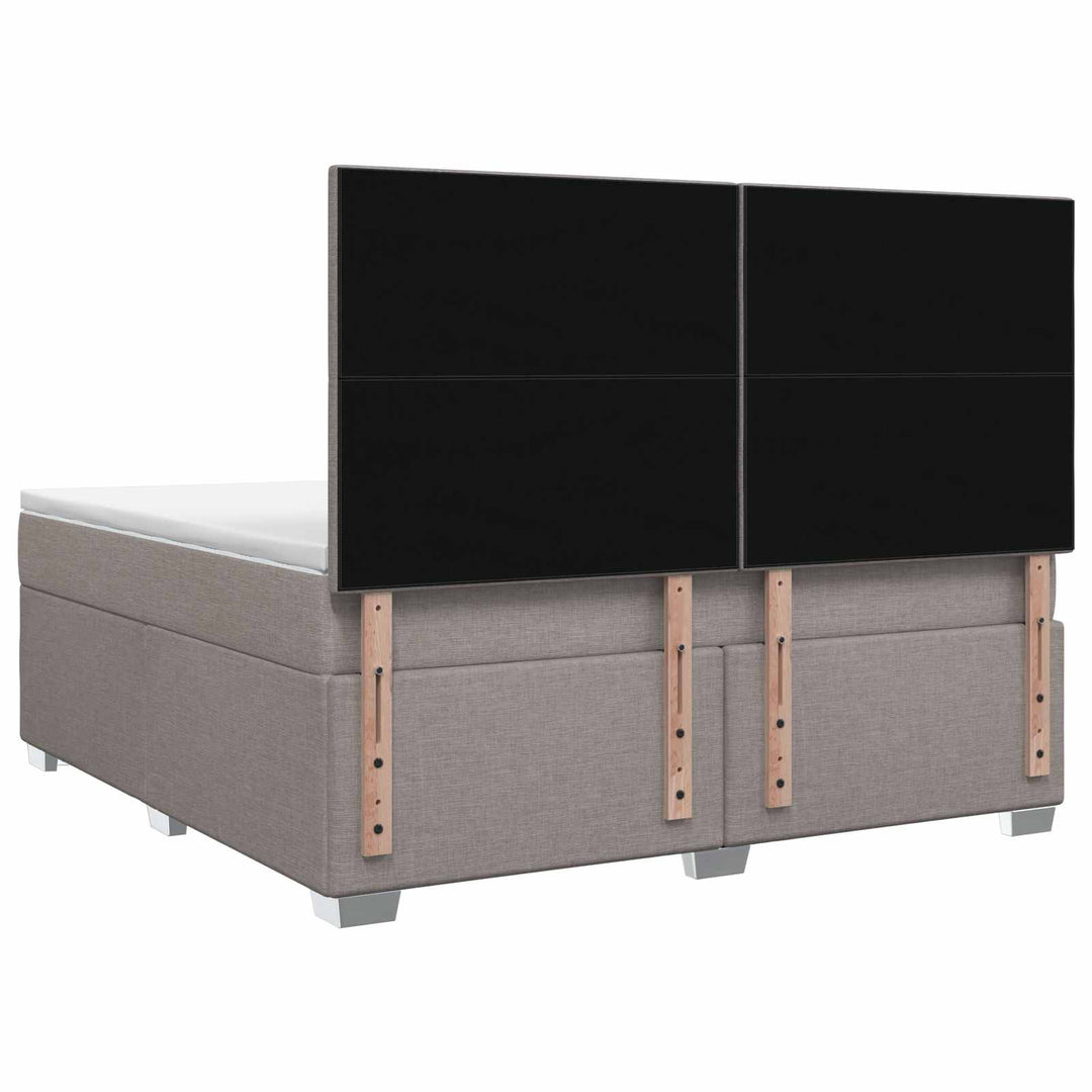 Boxmadras med topmadras Gråbrun 160 x 200 cm Stof