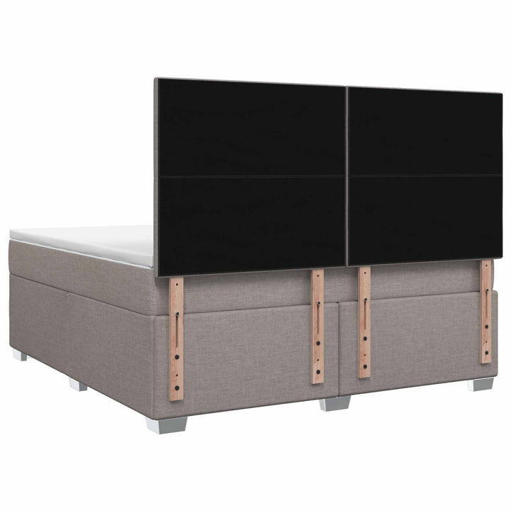 Boxmadras med topmadras Gråbrun 160 x 200 cm Stof
