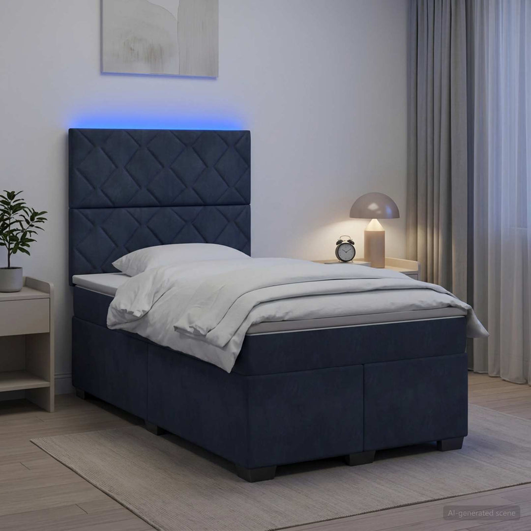 Boxmadras med topmadras Mørkegrå 120 x 190 cm Fløjl