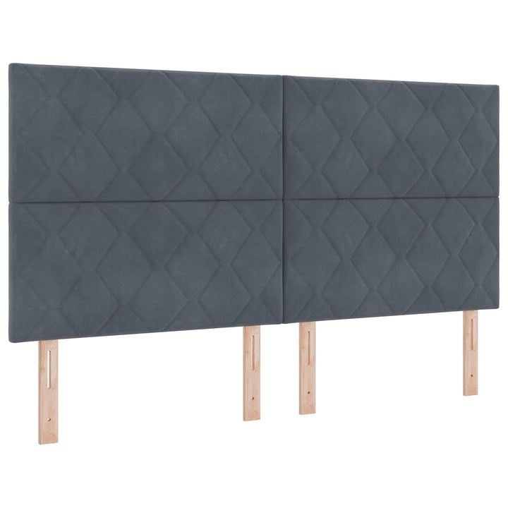 Boxmadras med topmadras Mørkegrå 180 x 200 cm Fløjl