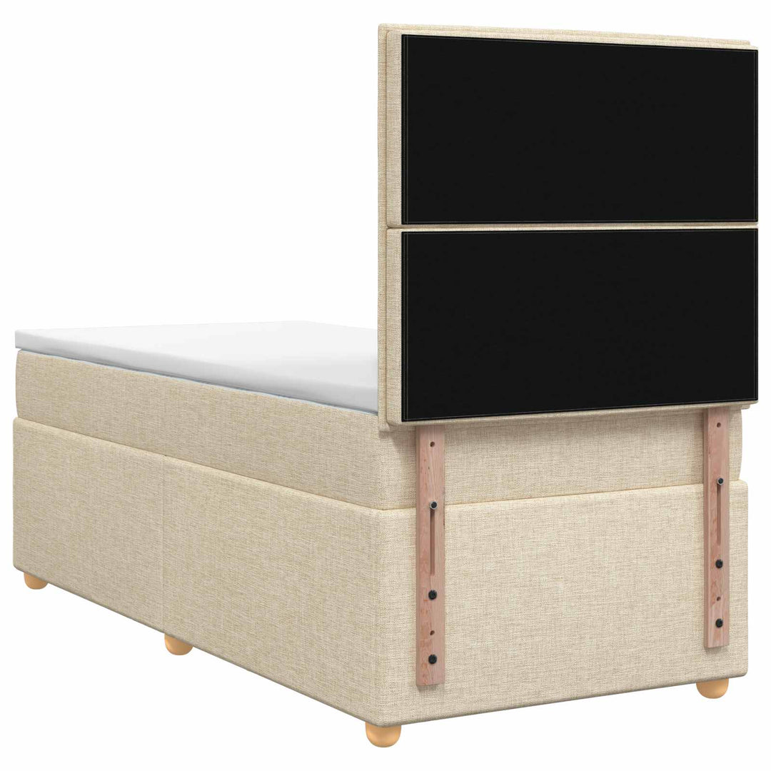 Boxmadras med topmadras Cremefarvet 80 x 200 cm Stof