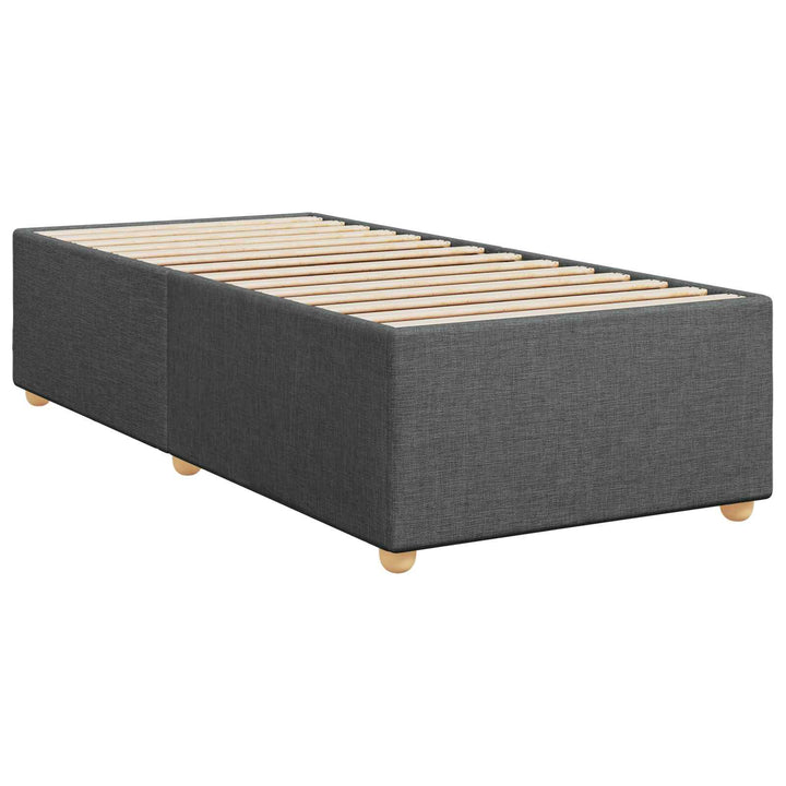 Boxmadras med topmadras Mørkegrå 90 x 190 cm Stof