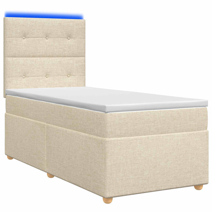 Boxmadras med topmadras Cremefarvet 90 x 190 cm Stof