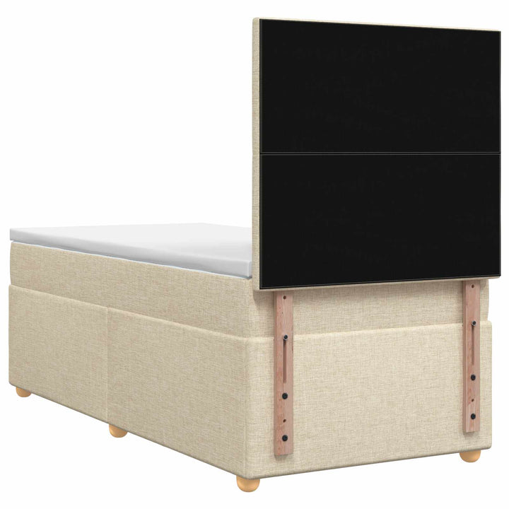 Boxmadras med topmadras Cremefarvet 90 x 200 cm Stof