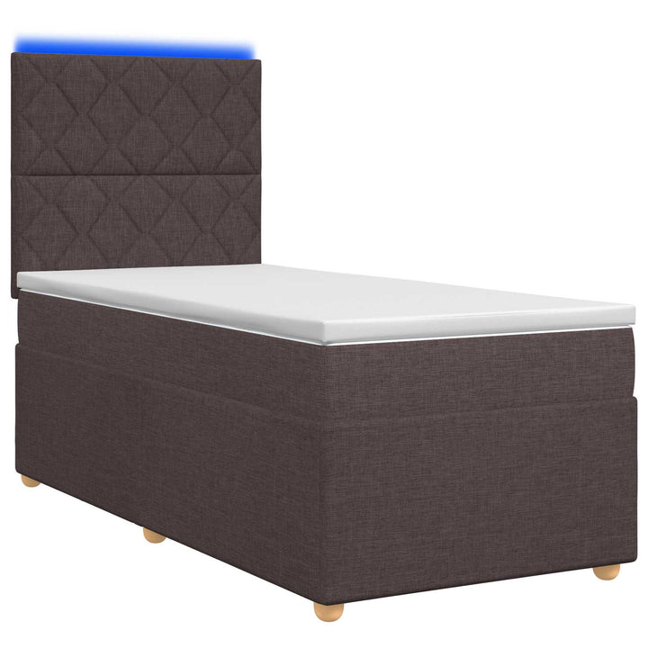 Boxmadras med topmadras Mørk Brun 100 x 200 cm Stof