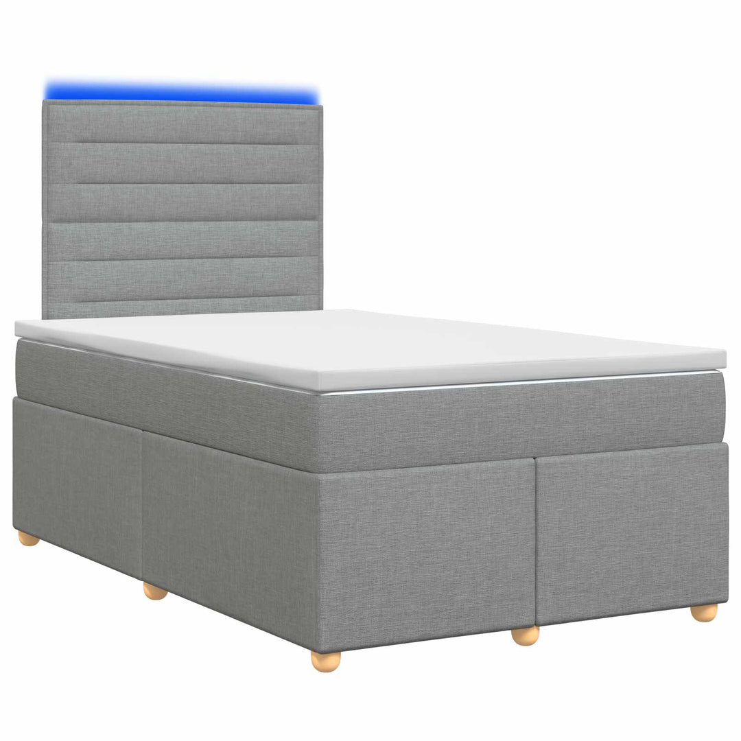 Boxmadras med topmadras Lysegrå 120 x 190 cm Stof