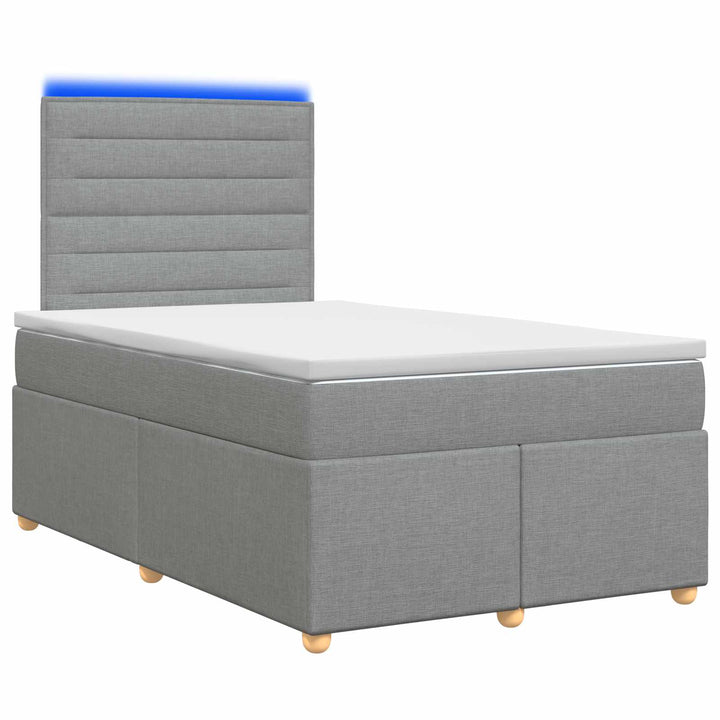 Boxmadras med topmadras Lysegrå 120 x 190 cm Stof
