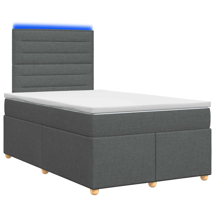 Boxmadras med topmadras Mørkegrå 120 x 190 cm Stof