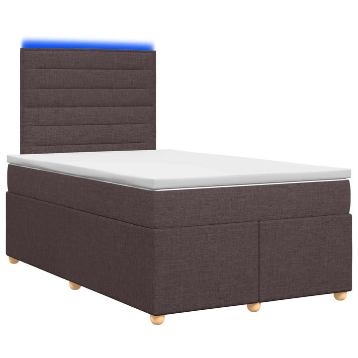 Boxmadras med topmadras Mørk Brun 120 x 200 cm Stof