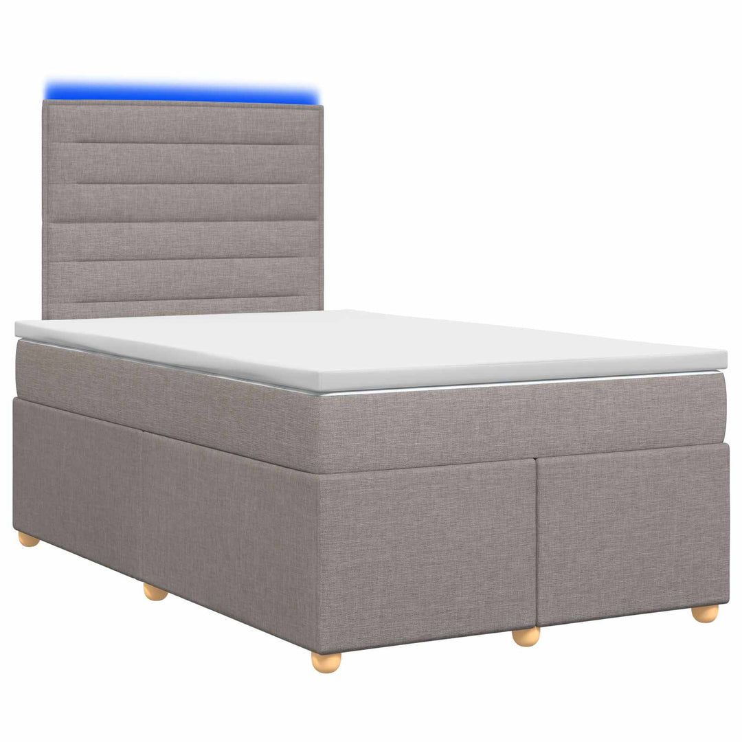 Boxmadras med topmadras Gråbrun 120 x 200 cm Stof