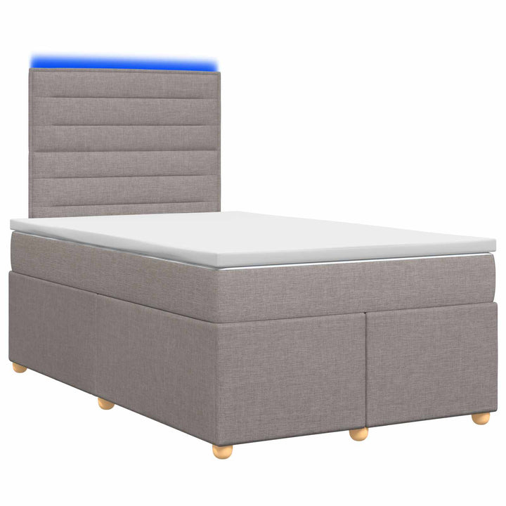 Boxmadras med topmadras Gråbrun 120 x 200 cm Stof