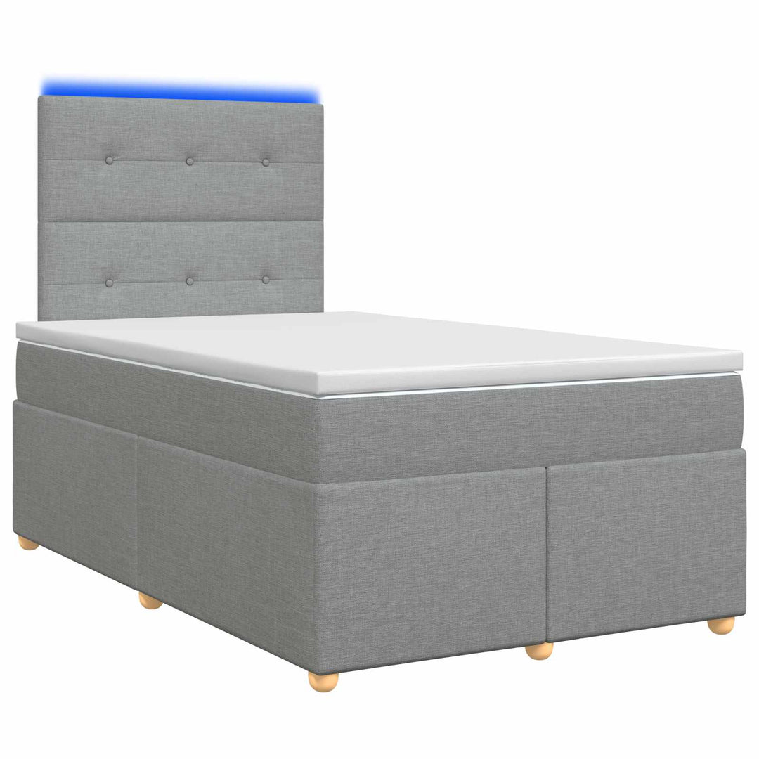 Boxmadras med topmadras Lysegrå 120 x 200 cm Stof