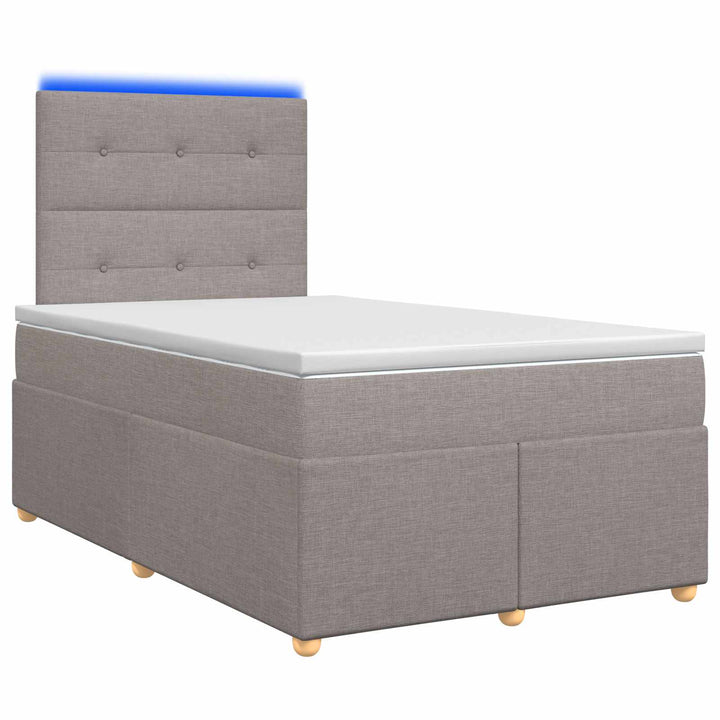 Boxmadras med topmadras Gråbrun 120 x 200 cm Stof