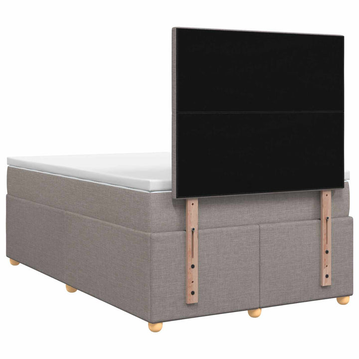 Boxmadras med topmadras Gråbrun 120 x 200 cm Stof
