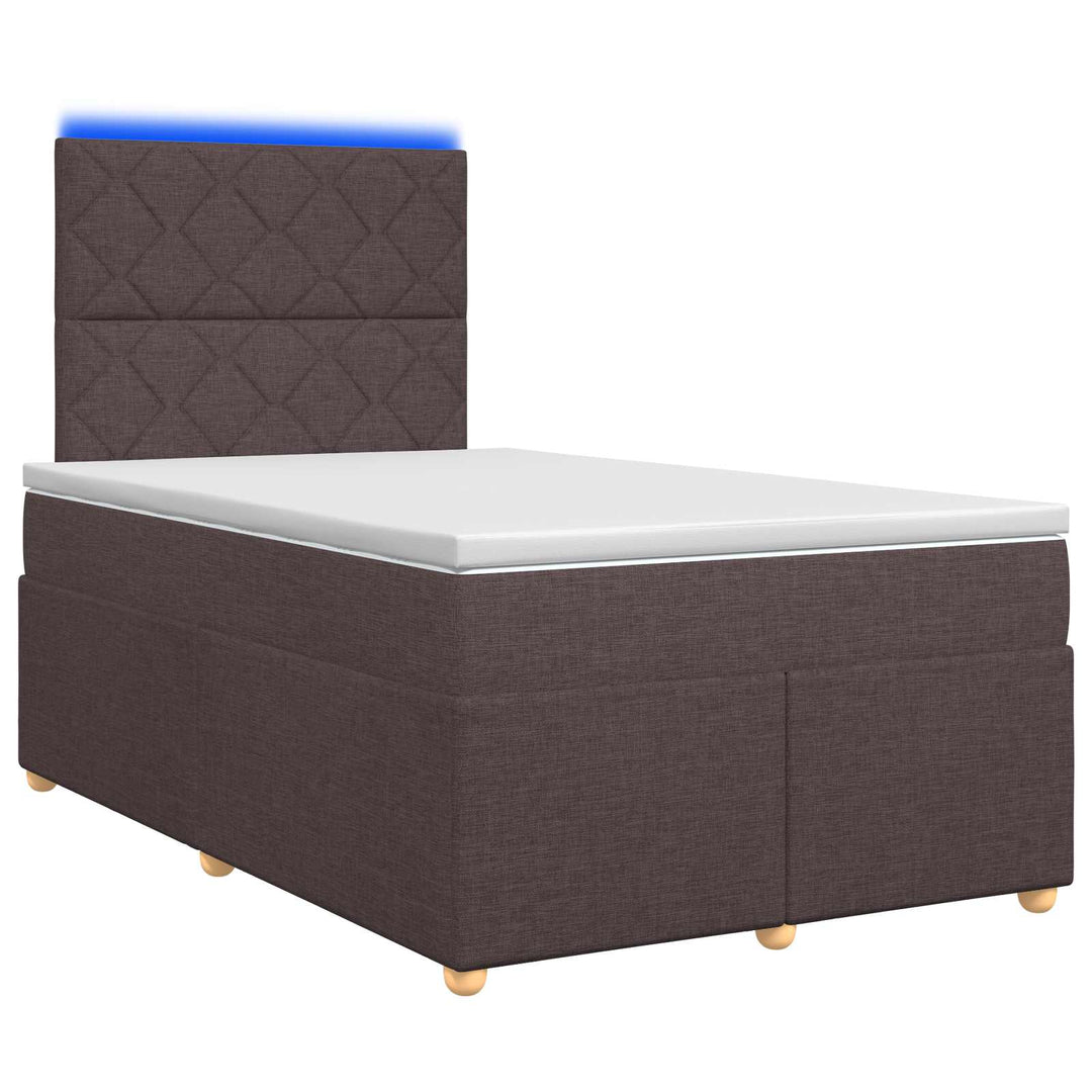 Boxmadras med topmadras Mørk Brun 120 x 200 cm Stof