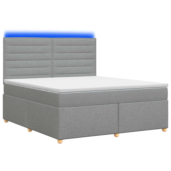Boxmadras med topmadras Lysegrå 140 x 190 cm Stof