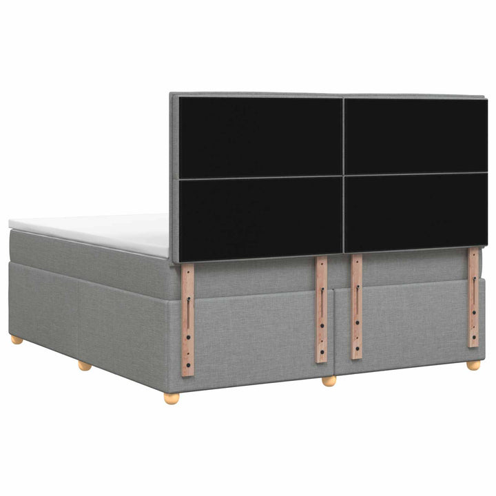 Boxmadras med topmadras Lysegrå 140 x 190 cm Stof