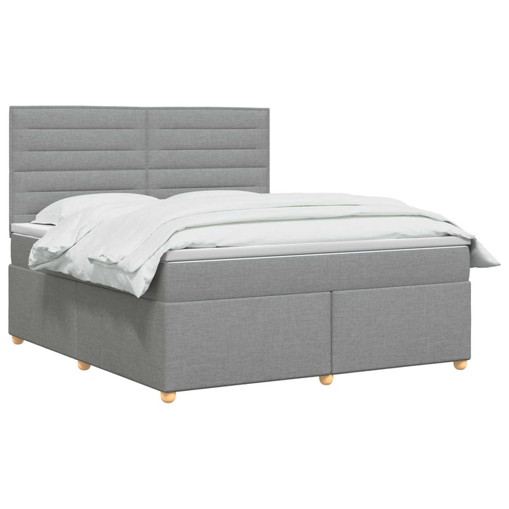Boxmadras med topmadras Lysegrå 140 x 190 cm Stof