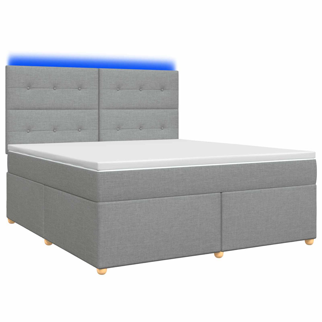 Boxmadras med topmadras Lysegrå 140 x 190 cm Stof