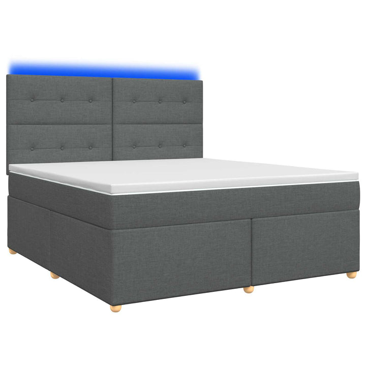 Boxmadras med topmadras Mørkegrå 140 x 190 cm Stof
