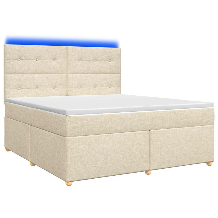 Boxmadras med topmadras Cremefarvet 140 x 190 cm Stof