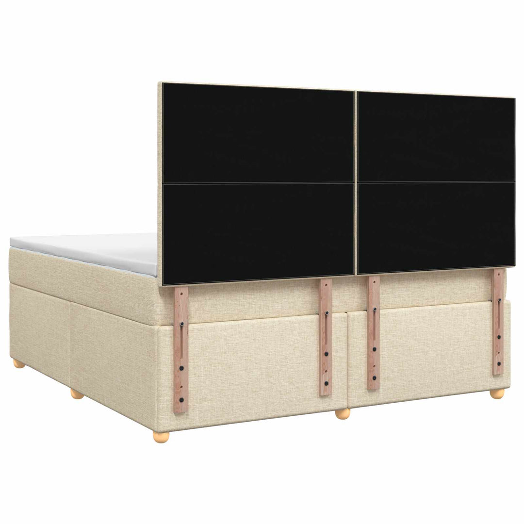 Boxmadras med topmadras Cremefarvet 140 x 190 cm Stof