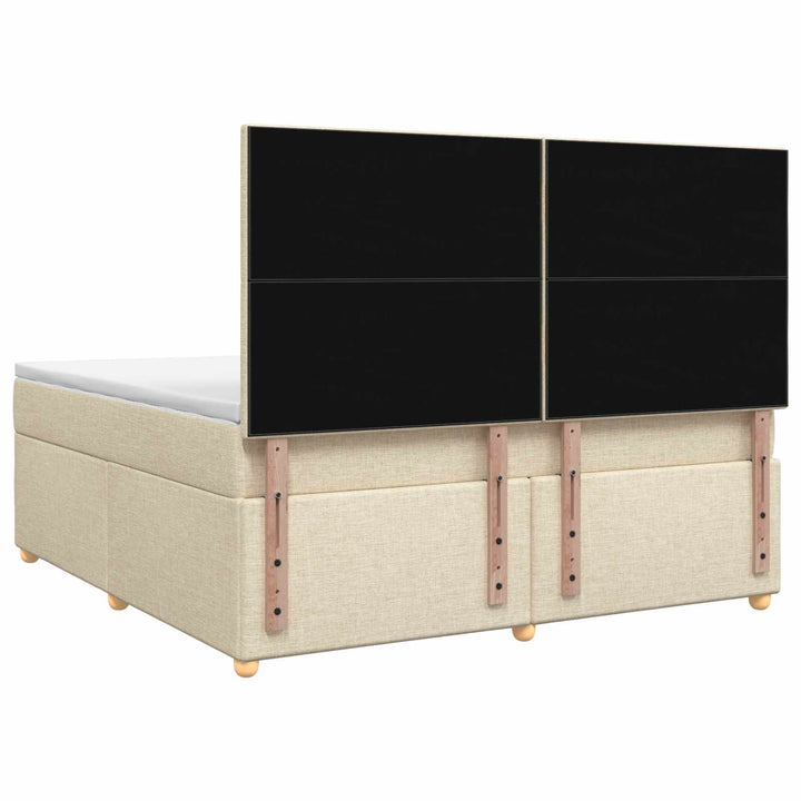 Boxmadras med topmadras Cremefarvet 140 x 190 cm Stof