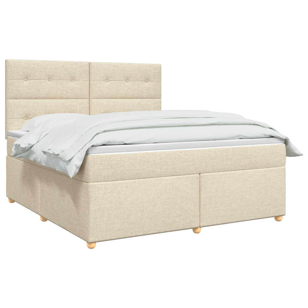Boxmadras med topmadras Cremefarvet 140 x 190 cm Stof