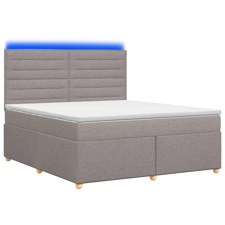 Boxmadras med topmadras Gråbrun 140 x 200 cm Stof