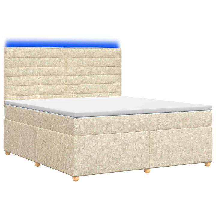Boxmadras med topmadras Cremefarvet 140 x 200 cm Stof