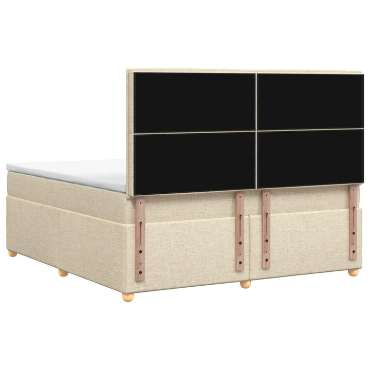Boxmadras med topmadras Cremefarvet 140 x 200 cm Stof