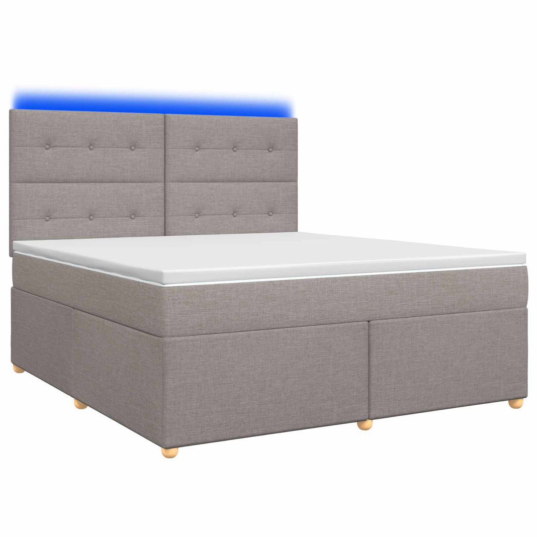 Boxmadras med topmadras Gråbrun 140 x 200 cm Stof