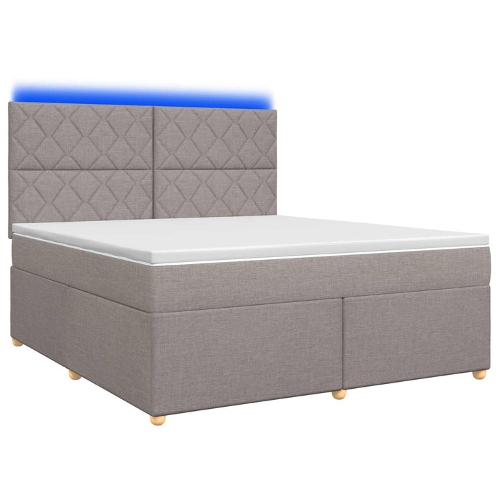 Boxmadras med topmadras Gråbrun 160 x 200 cm Stof