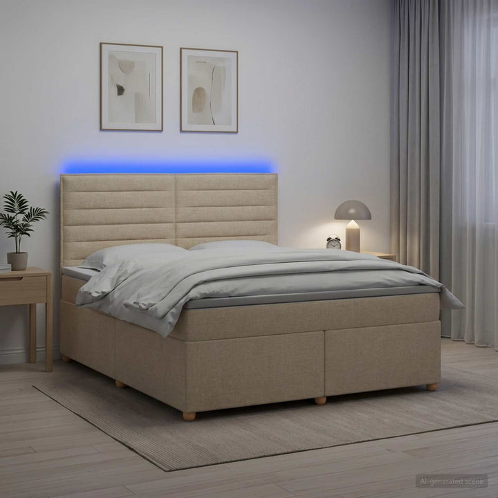 Boxmadras med topmadras Cremefarvet 140 x 190 cm Stof