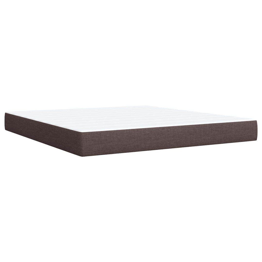 Boxmadras med topmadras Mørk Brun 180 x 200 cm Stof