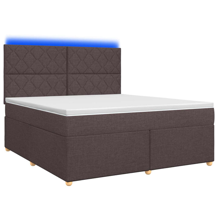 Boxmadras med topmadras Mørk Brun 180 x 200 cm Stof