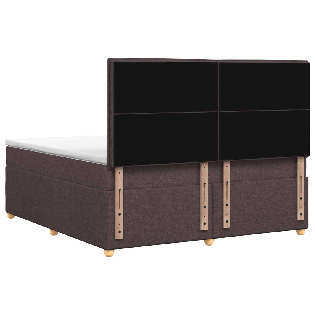 Boxmadras med topmadras Mørk Brun 180 x 200 cm Stof