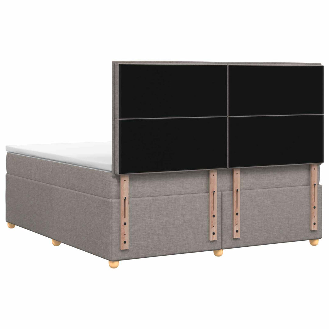 Boxmadras med topmadras Gråbrun 180 x 200 cm Stof