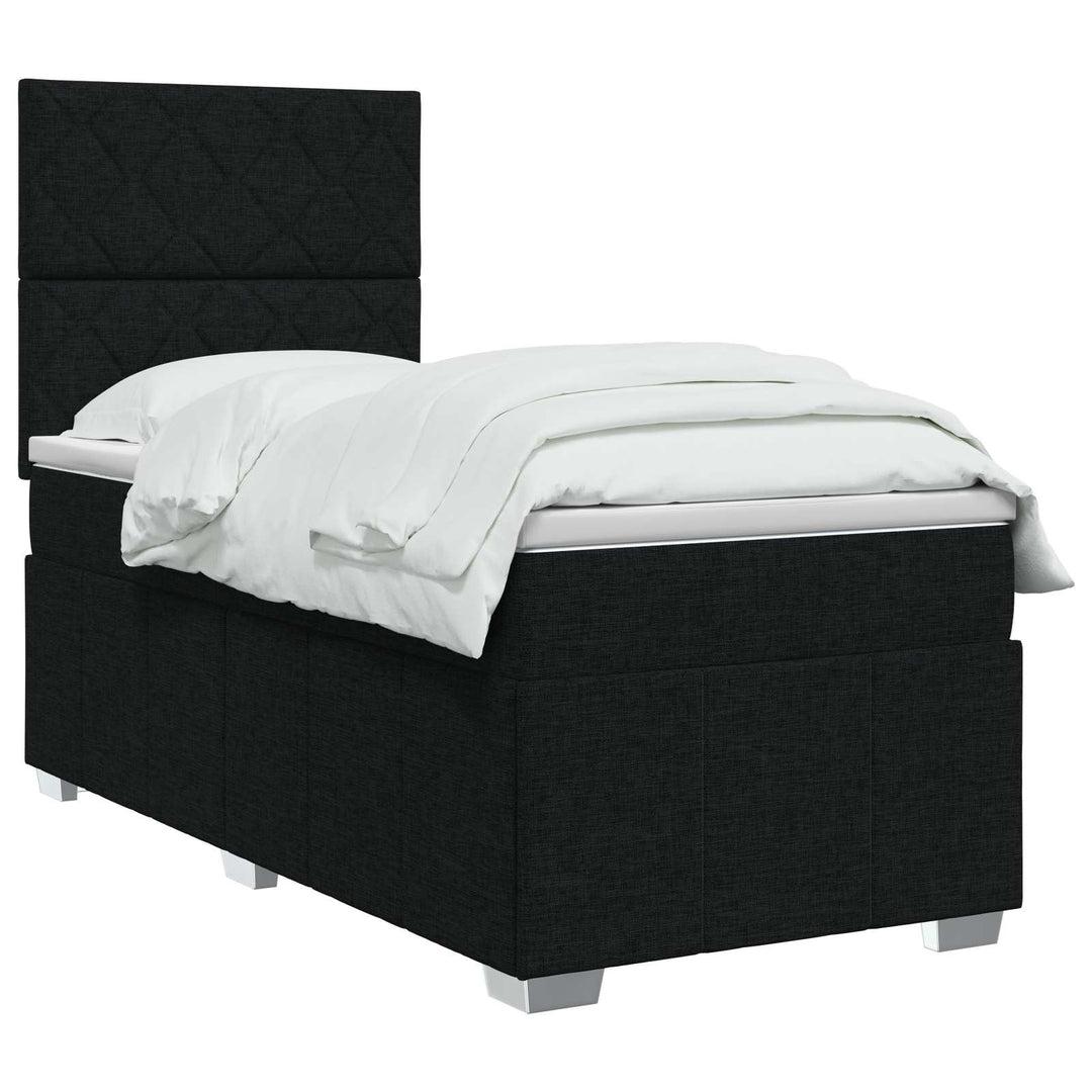 LED boksmadrasseng med madras Sort 80 x 200 cm Stof